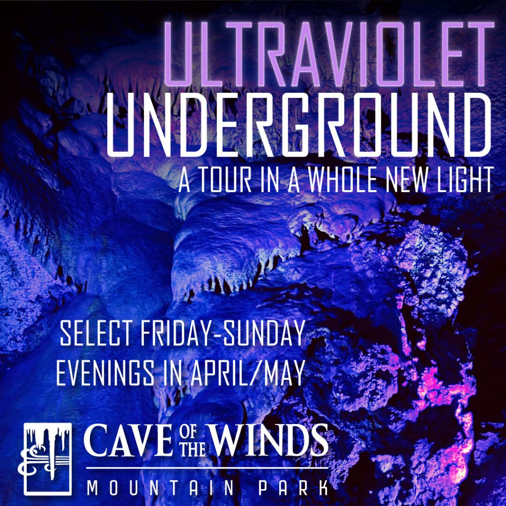 Ultraviolet cave experience purple website banner