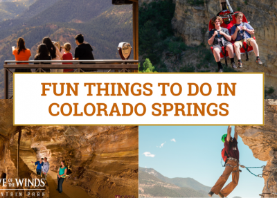 Fun things to do in Colorado Springs graphic from Cave of The Winds